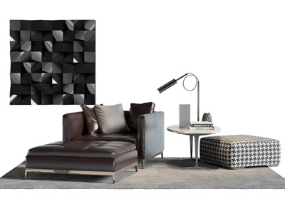 现代单人沙发 沙发凳子 坐垫 边几角几