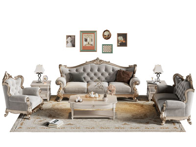 欧式多人 双人 单人沙发和茶几组合 挂画