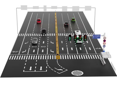 现代道路交通标识 指示箭头 路标 斑马线