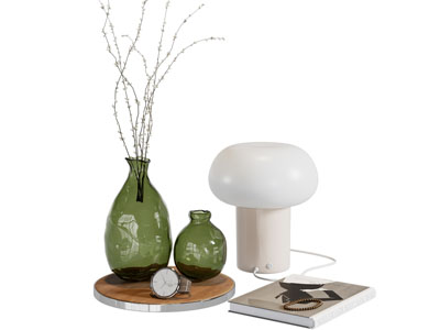 现代玻璃花瓶 台灯 书本摆件组合