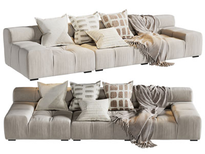 现代布艺多人沙发3d模型 现代布艺多人沙发