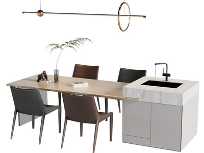 现代吧台餐桌椅组合