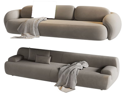 现代布艺多人沙发3d模型 现代布艺多人沙发