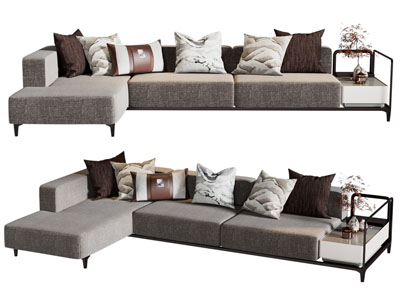 新中式转角多人沙发3d模型 新中式转角多人沙发