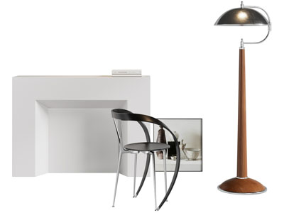 现代休闲椅子 落地灯 地画