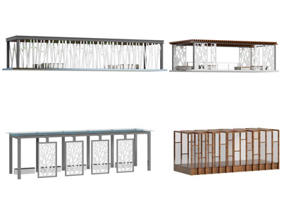 现代廊架 凉亭 亭子 阳光房