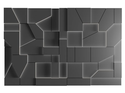 现代装饰灯带的几何背景墙3d模型 现代装饰灯带的几何背景墙
