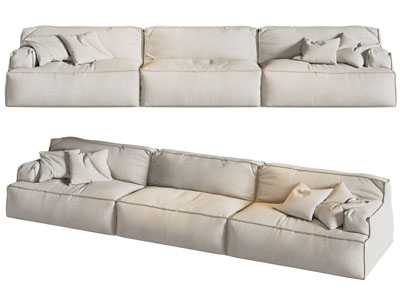 现代布艺多人沙发3d模型 现代布艺多人沙发