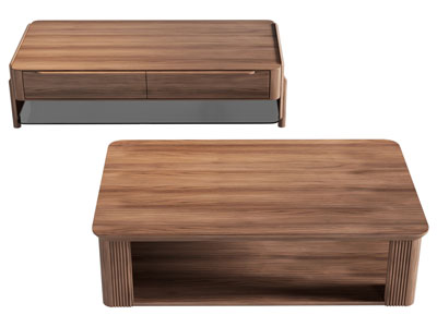 现代实木长方形茶几3d模型 现代实木长方形茶几