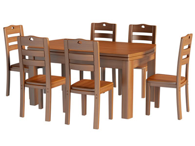 现代实木餐桌椅组合