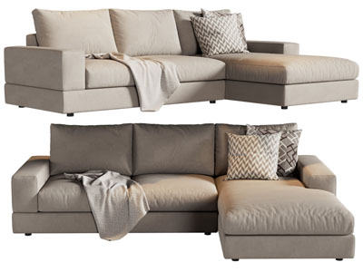 现代转角多人沙发3d模型 现代转角多人沙发