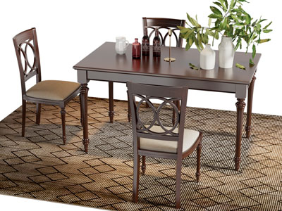 美式长方形餐桌椅组合