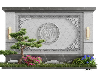 新中式景墙 影壁 庭院景观园艺小品