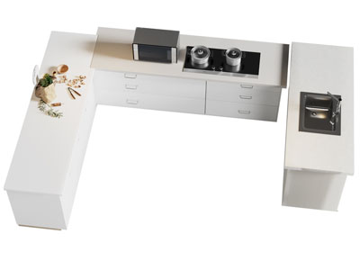 现代U字形整体橱柜