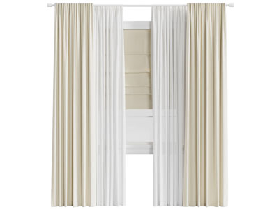 现代窗帘窗纱 罗马帘3d模型 现代窗帘窗纱 罗马帘