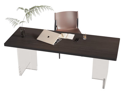 现代书桌椅组合3d模型 现代书桌椅组合