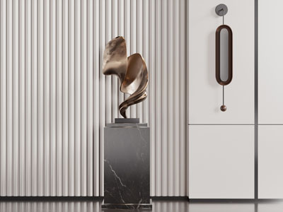 现代工艺品摆件组合 背景墙