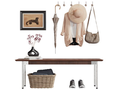 现代墙面衣钩 换鞋凳子