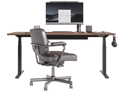 现代书桌椅组合3d模型 现代书桌椅组合