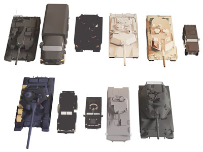 现代卡通坦克 武器3d模型 现代卡通坦克 武器