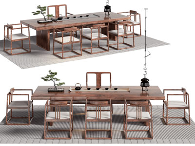 新中式茶桌椅组合