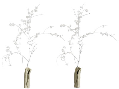 侘寂风花瓶花卉