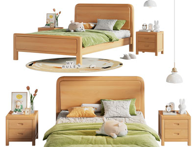 现代实木儿童床 床头柜