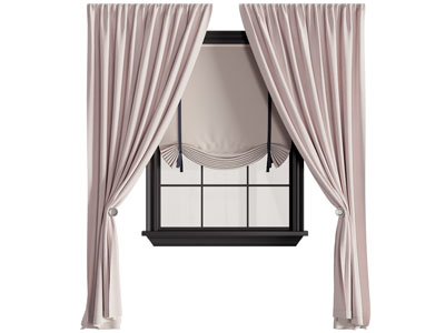 现代布艺窗帘 罗马帘 拉帘3d模型 现代布艺窗帘 罗马帘 拉帘