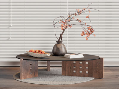 侘寂风茶几 摆件组合3d模型 侘寂风茶几 摆件组合