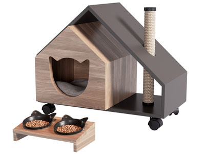 现代猫房子 猫窝 猫粮 生活用品