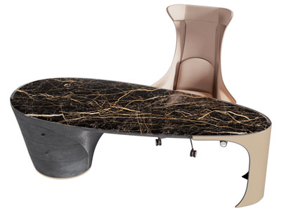 现代异形老板台 老板桌椅组合