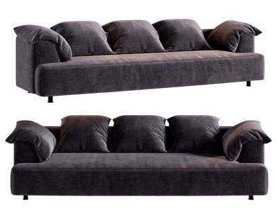 现代布艺多人沙发3d模型 现代布艺多人沙发