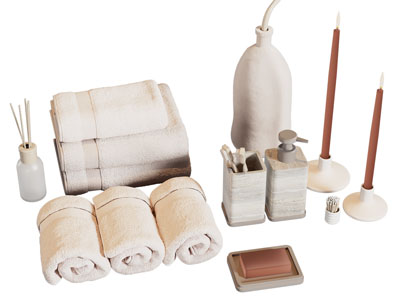 现代毛巾 烛台 香薰 卫浴小件