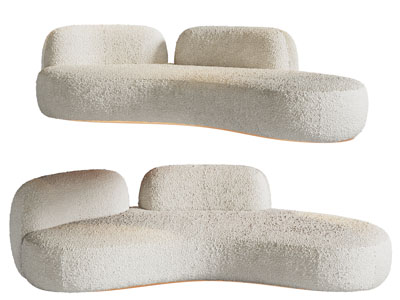 现代弧形多人沙发3d模型 现代弧形多人沙发