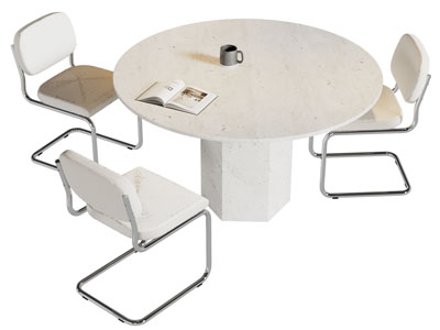 现代圆形餐桌椅组合