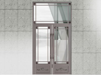 现代双开门 玻璃门 大门3d模型 现代双开门 玻璃门 大门