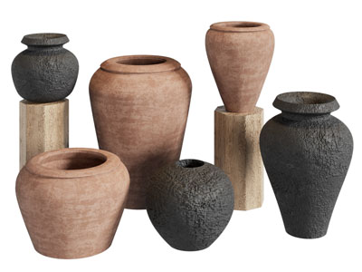 现代陶艺器皿 摆件组合