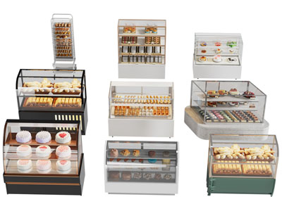 现代蛋糕 面包 甜点展柜 保鲜柜 货架3d模型 现代蛋糕 面包 甜点展柜 保鲜柜 货架