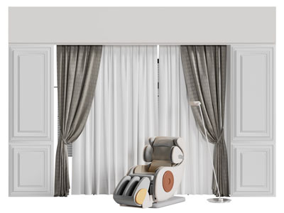 现代窗帘窗纱 按摩椅子3d模型 现代窗帘窗纱 按摩椅子