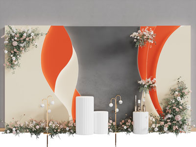 现代轻奢花束美陈 户外装置