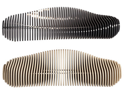 现代景观栅格公共椅子