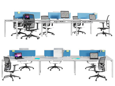 现代加长办公桌椅组合