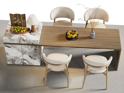 现代吧台餐桌椅组合