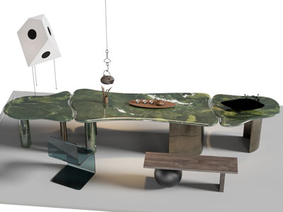 现代异形茶桌椅组合