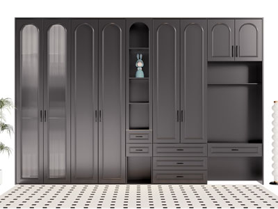 法式装饰衣柜3d模型 法式装饰衣柜