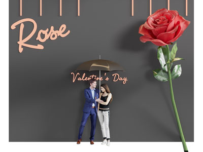 现代情人节美陈 网红打卡拍照区