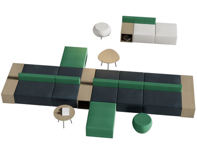 现代双向多人沙发 茶几3d模型 现代双向多人沙发 茶几