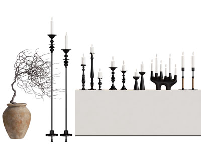 法式烛台 蜡烛 摆件组合