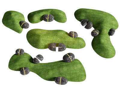 现代庭院景观石头 微地形 园艺小品 石头灯