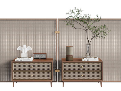 侘寂风中古风床头柜